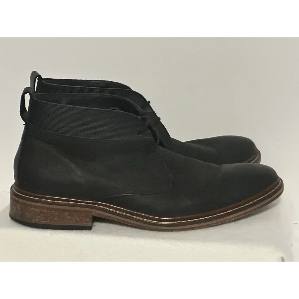 COLE HAAN Colton Chukka Boots Black Leather C20111 Men's Size 10 M Leather